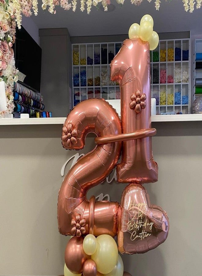 BBPOOL Rose Gold 12 Number Balloons,40 Inch Big Giant Jumbo 12 or 21 Balloon Numbers Rose Gold 12 Foil Mylar Balloons for Birthday Party 12 or 21 Anniversary Events Decorations - Image 4