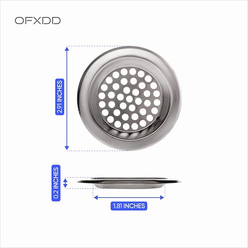 OFXDD Large Universal Stainless Steel Drain Food Stopper for Kitchen Sink Flat Tub Protector - Pack of 12 - Best Metal Screen Bathtub Hair Strainer for Bathroom Sink - Image 5