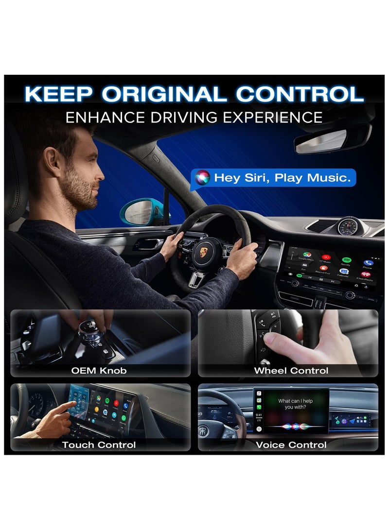 INSIJAM Wireless Carplay Adapter and Android Auto Adapter Effortlessly Convert Wired to Wireless CarPlay Stable Connetion for iPhone iOS 10+/ Android 11+/ Cars 2017+ with USB-A/Type-C Port - Image 3