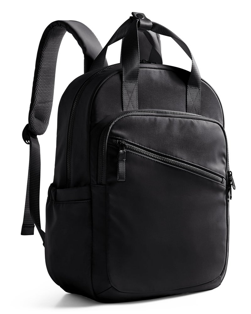 Smasrob Women Backpack with 15.6” Laptop Sleeve for Travel, Work and College, Lightweight Water-resistant Backpack for Women with 8 Pockets, Black - Image 1