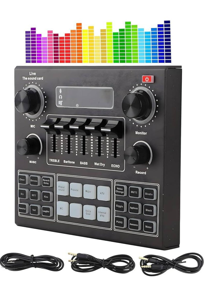 Sound Card V9, Live Broadcast Sound Card, External Stereo Audio Mixer Broadcast - Image 1