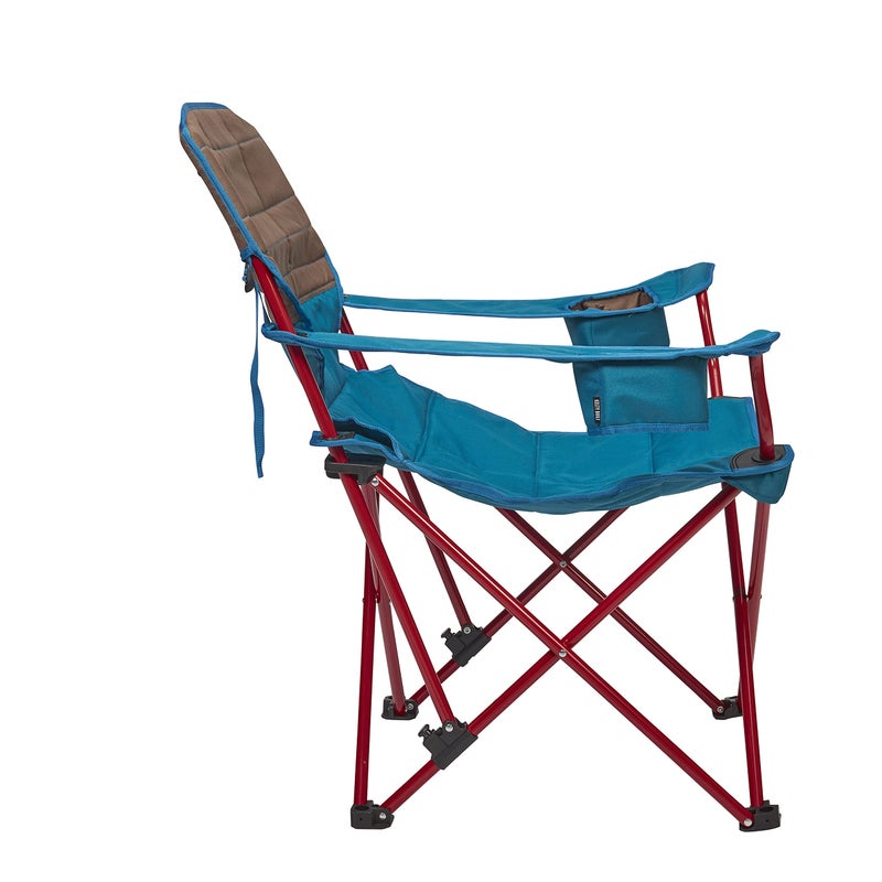 Kelty Deluxe Lounge Chair â€“ Folding Outdoor Camp Chair, Insulated Cupholders, Customized Recline, Steel Frame, Padded Roll Storage, 2024 (Deep Lake) - Image 3