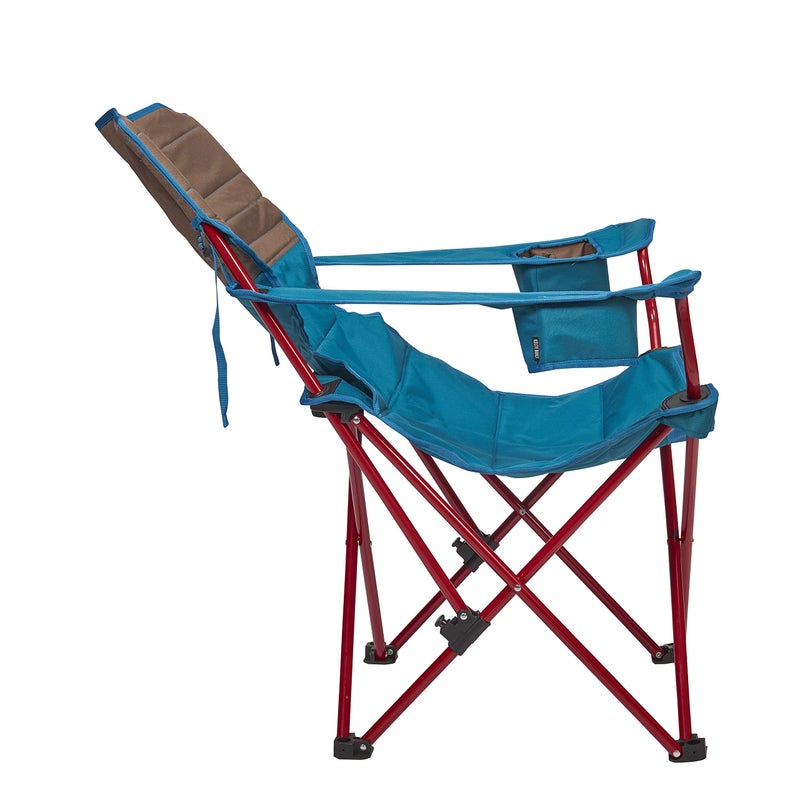 Kelty Deluxe Lounge Chair â€“ Folding Outdoor Camp Chair, Insulated Cupholders, Customized Recline, Steel Frame, Padded Roll Storage, 2024 (Deep Lake) - Image 4