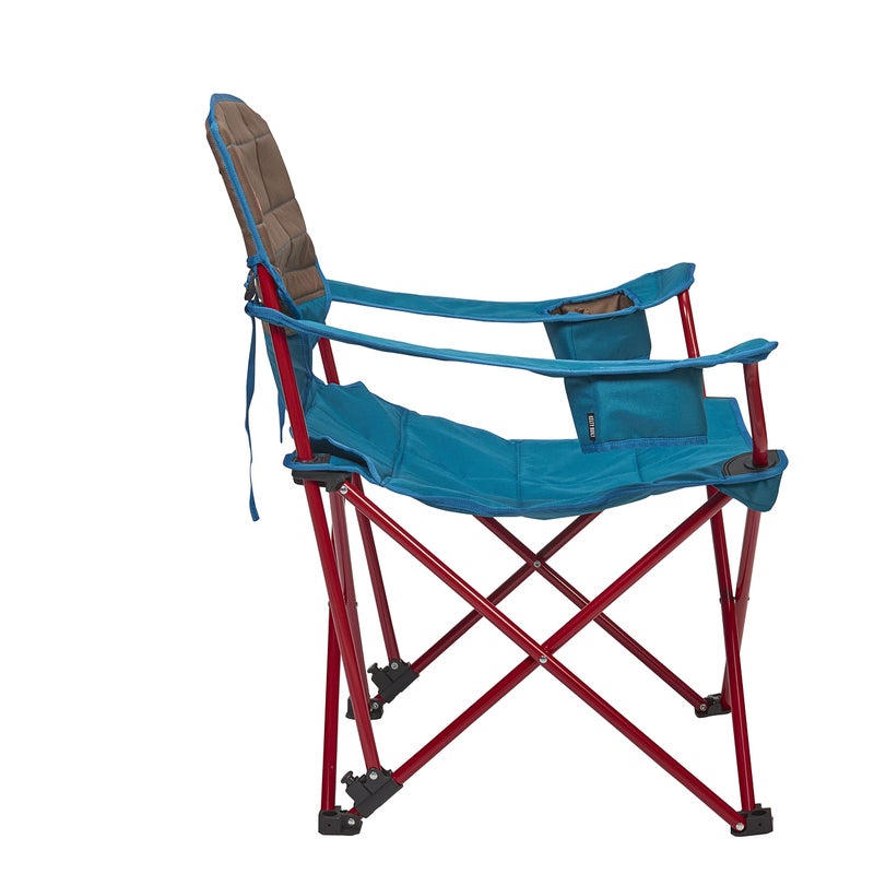 Kelty Deluxe Lounge Chair â€“ Folding Outdoor Camp Chair, Insulated Cupholders, Customized Recline, Steel Frame, Padded Roll Storage, 2024 (Deep Lake) - Image 2