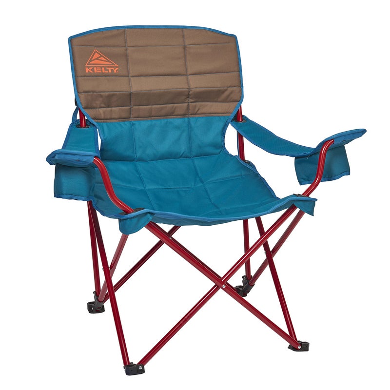 Kelty Deluxe Lounge Chair â€“ Folding Outdoor Camp Chair, Insulated Cupholders, Customized Recline, Steel Frame, Padded Roll Storage, 2024 (Deep Lake) - Image 1