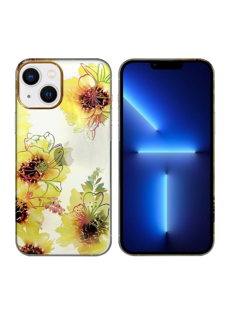 JOWAY iPhone 13 Floral Clear Case Ultra Slim Shockproof Flower Print Transparent Cover Design 1 - Image 2