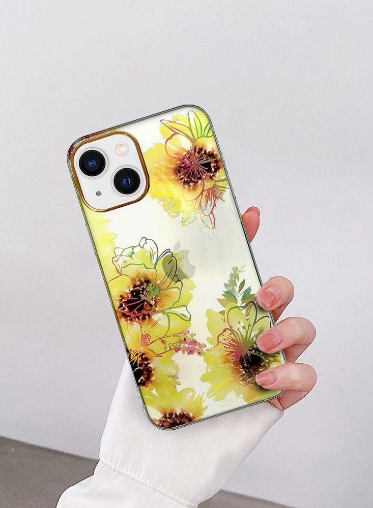 JOWAY iPhone 13 Floral Clear Case Ultra Slim Shockproof Flower Print Transparent Cover Design 1 - Image 4