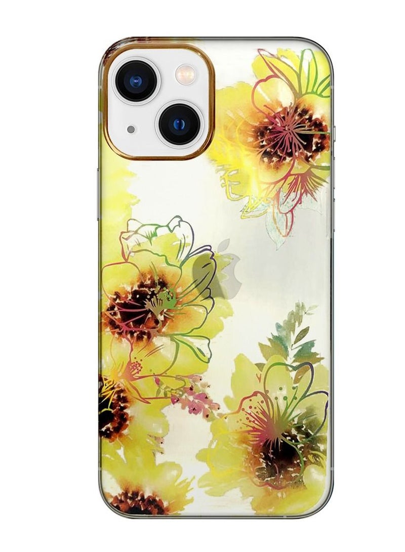 JOWAY iPhone 13 Floral Clear Case Ultra Slim Shockproof Flower Print Transparent Cover Design 1 - Image 1