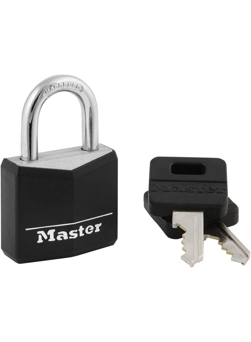 Master Lock 131D 1-3/16" wide Covered Aluminum Keyed Padlock, One Pack, Black - Image 2