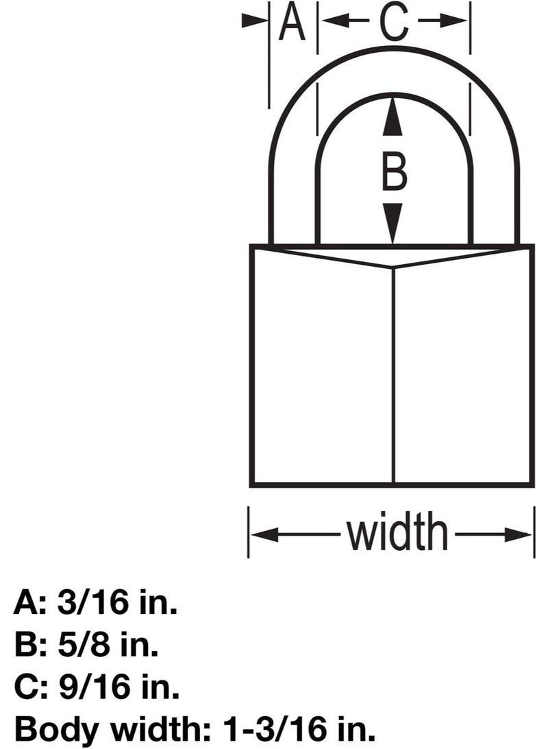 Master Lock 131D 1-3/16" wide Covered Aluminum Keyed Padlock, One Pack, Black - Image 4