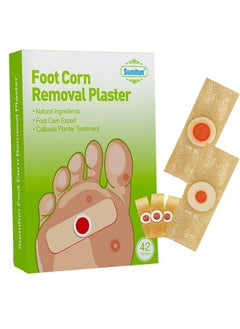 42 Pcs Foot Corn Removal Plaster, Natural Ingredients, Foot Care Expert, Calluses Plantar Treatment, Relief Pain From Calluses, Corns, Blisters, Heel Frictions