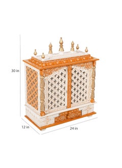 HOPESON HOPESON Handmade Wooden Home Temple with Doors and Storage Box Pooja Mandir Wall Hanging Temple Mandir for Home and Office 30x24x12 inch  - Image 4