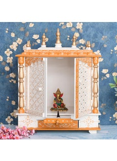 HOPESON HOPESON Handmade Wooden Home Temple with Doors and Storage Box Pooja Mandir Wall Hanging Temple Mandir for Home and Office 30x24x12 inch  - Image 1