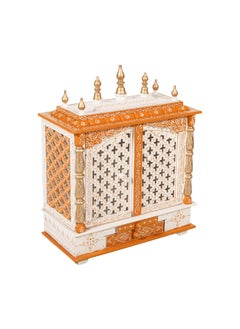 HOPESON HOPESON Handmade Wooden Home Temple with Doors and Storage Box Pooja Mandir Wall Hanging Temple Mandir for Home and Office 30x24x12 inch  - Image 3