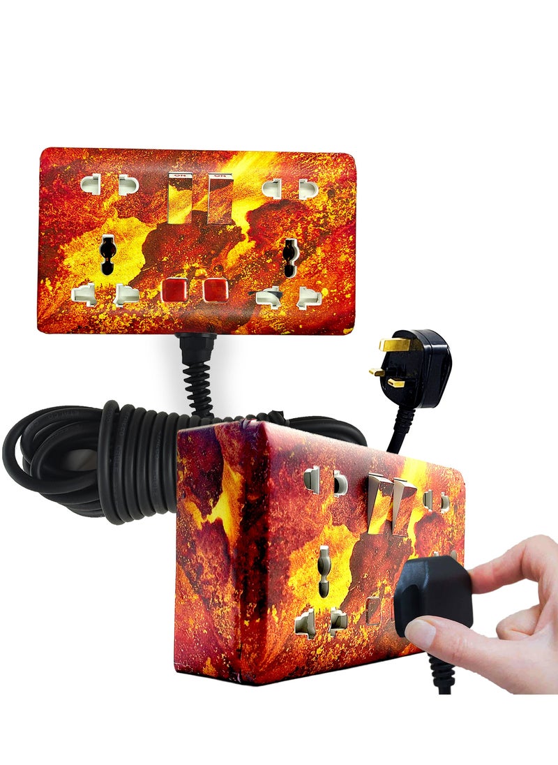 Hassan Premium Design Double Socket Extension 13A with Heavy Duty Long Cord  - Image 1