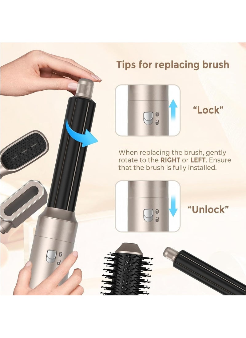 DOSCHER - 6-in-1 Hair Dryer Brush & Styling Tool Set All-in-One Salon Hot Air Curler Wrap Styler for Drying, Combing, Curling, Straightening - Image 1