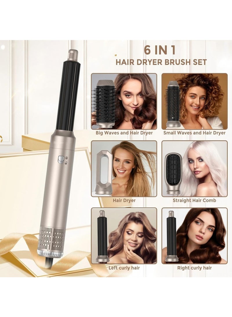 DOSCHER - 6-in-1 Hair Dryer Brush & Styling Tool Set All-in-One Salon Hot Air Curler Wrap Styler for Drying, Combing, Curling, Straightening - Image 1