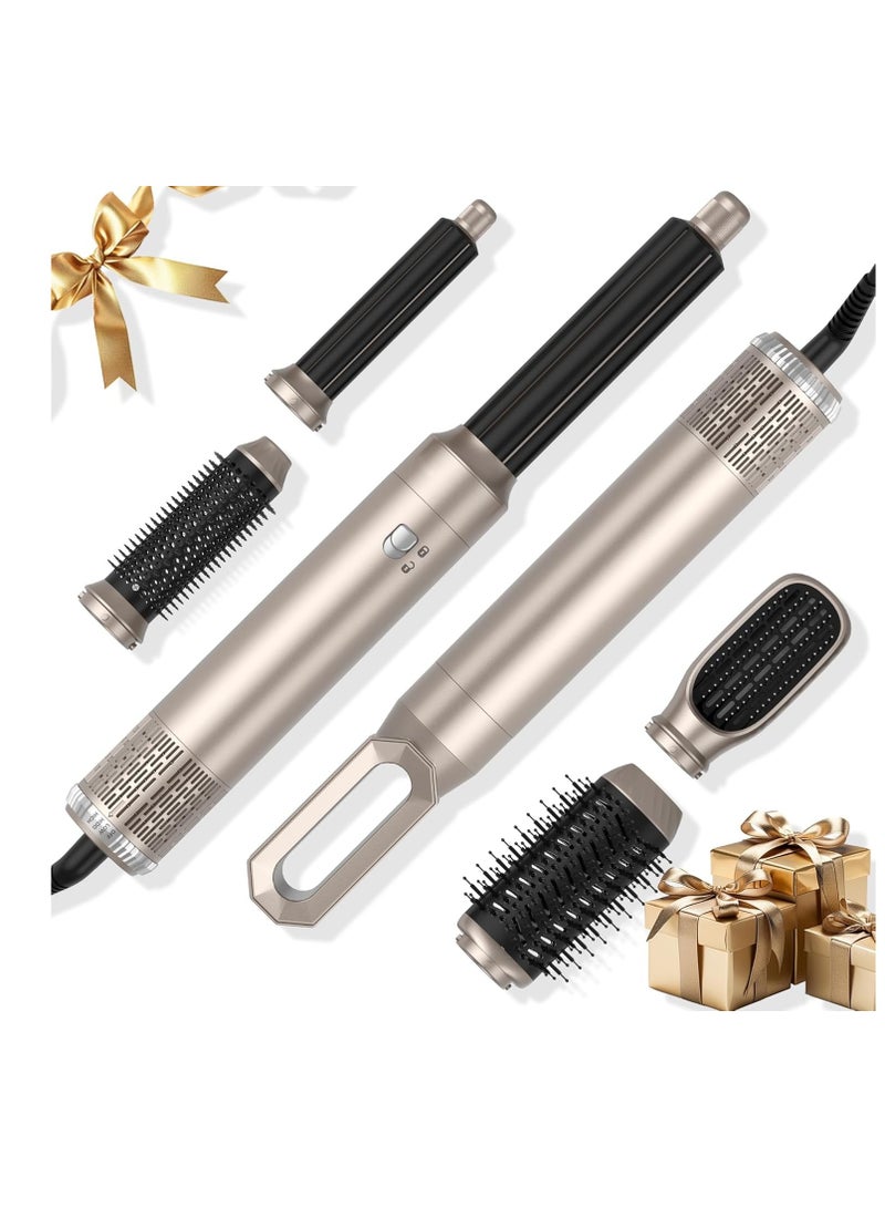 DOSCHER 6-in-1 Hair Dryer Brush & Styling Tool Set All-in-One Salon Hot Air Curler Wrap Styler for Drying, Combing, Curling, Straightening - Image 1