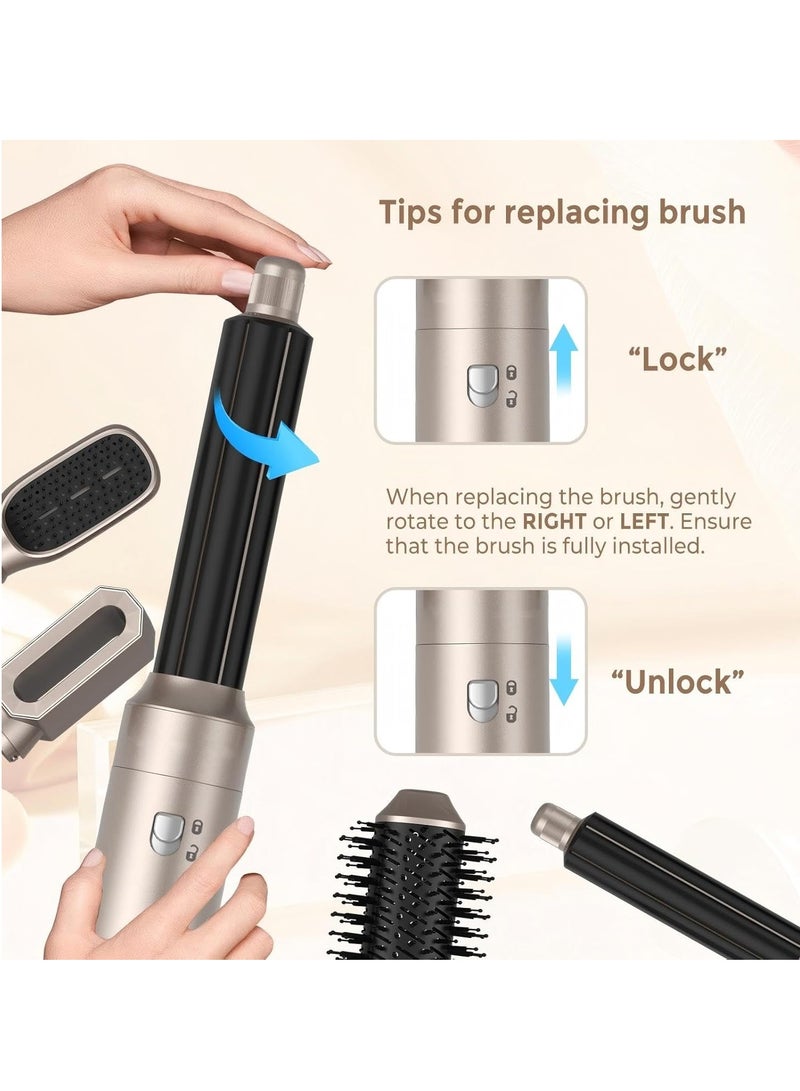 DOSCHER 6-in-1 Hair Dryer Brush & Styling Tool Set All-in-One Salon Hot Air Curler Wrap Styler for Drying, Combing, Curling, Straightening - Image 3