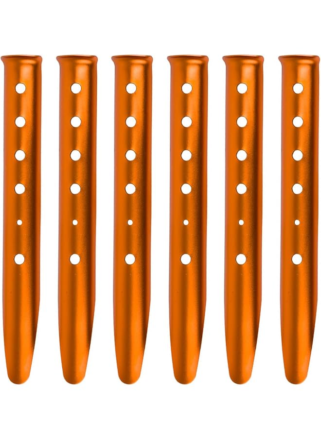 TRIWONDER Tent Stakes Pegs For Snow Sand Beach Canopy Heavy Duty Ground Anchor Stakes Tent Nail Aluminum U Shaped Camping Hiking Backpacking 6Pcs (Orange U Shaped 12.2 Inches) - Image 1