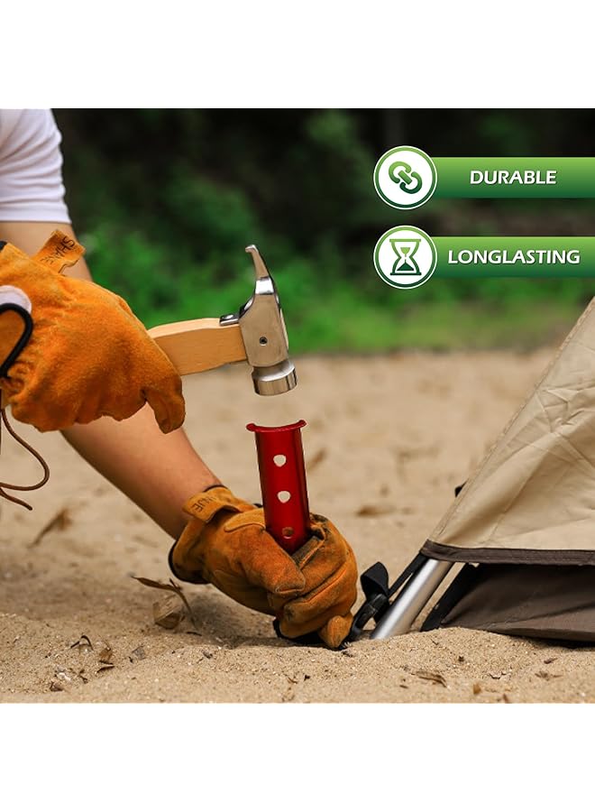 TRIWONDER Tent Stakes Pegs For Snow Sand Beach Canopy Heavy Duty Ground Anchor Stakes Tent Nail Aluminum U Shaped Camping Hiking Backpacking 6Pcs (Orange U Shaped 12.2 Inches) - Image 3