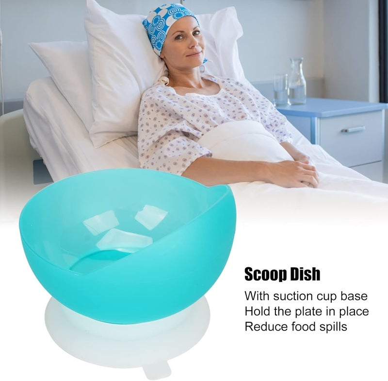 klarako Flexible and Detachable Non Spill Dish with Non Slip Suction Cup, Self Feeding Plate for Stroke Patients, Elderly and Disabled - Image 2