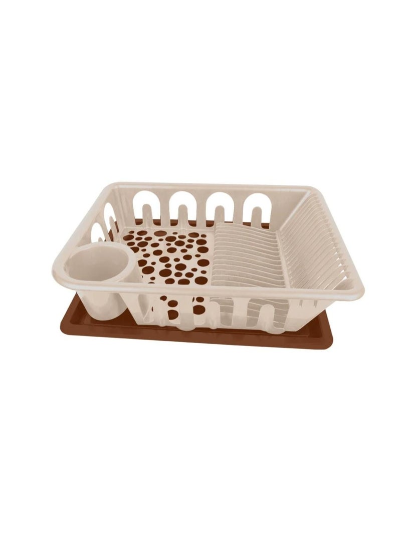 Plastic Dish Rack with Base - Sink Strainer for Kitchen - Organizer for Dishes, Spoons, Cups multicolor - Image 1