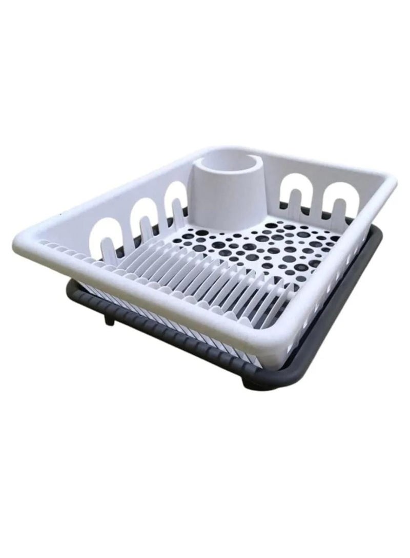 Plastic Dish Rack with Base - Sink Strainer for Kitchen - Organizer for Dishes, Spoons, Cups multicolor - Image 2