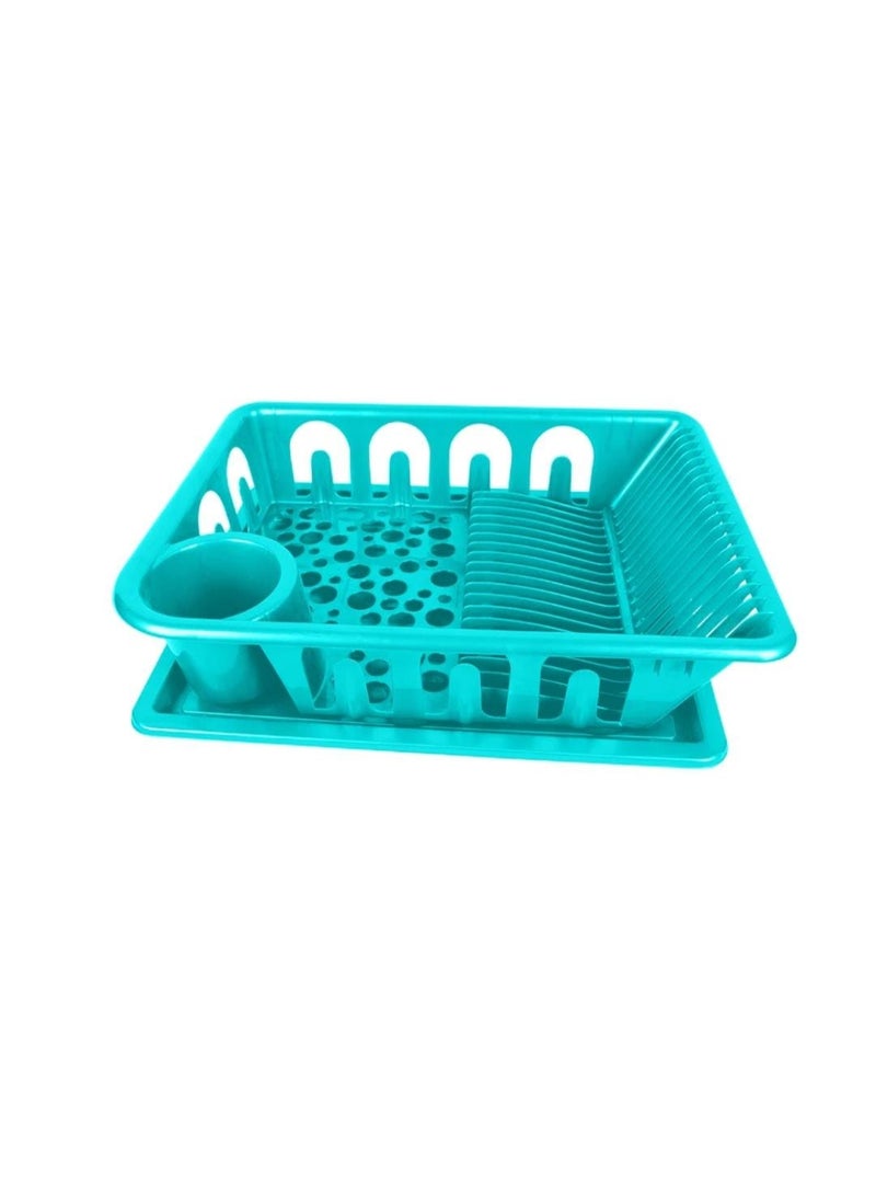 Plastic Dish Rack with Base - Sink Strainer for Kitchen - Organizer for Dishes, Spoons, Cups multicolor - Image 3