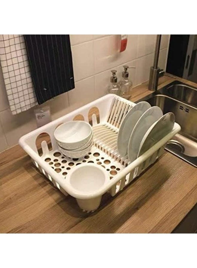 Plastic Dish Rack with Base - Sink Strainer for Kitchen - Organizer for Dishes, Spoons, Cups multicolor - Image 5