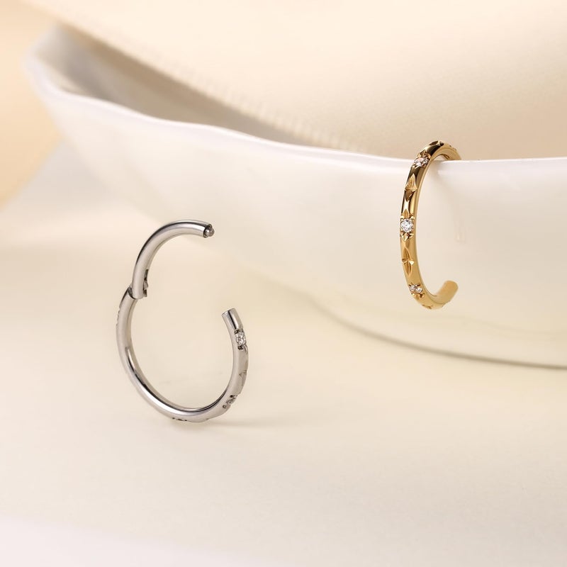 FUNLMO Store 20G 18G 16G 12G Nose Ring Hoop Conch Rook Daith Helix Tragus Piercing Jewelry 316L Surgical Steel Cartilage Earring Conch Hoop Earring Septum Jewelry Belly Lip Ring 5mm to 14mm - Image 4