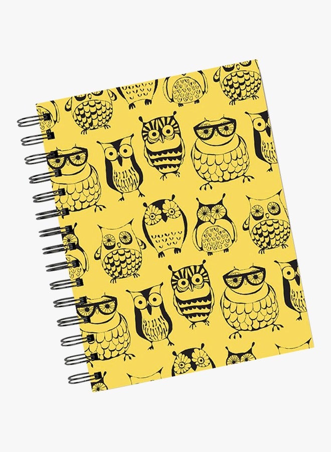 LIT Cute Owl Pattern Spiral Hardcover Notebook - Image 1