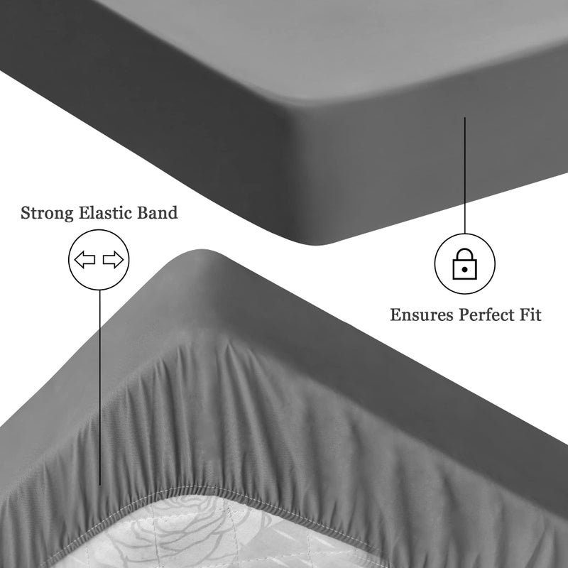 Sufdari Twin Mattress Protector Waterproof Mattress Cover Twin Size for Bed 18"" Deep Pocket Fitted Sheet Style Mattress Protector with Elastic Rubber Band-Gray Twin - Image 5
