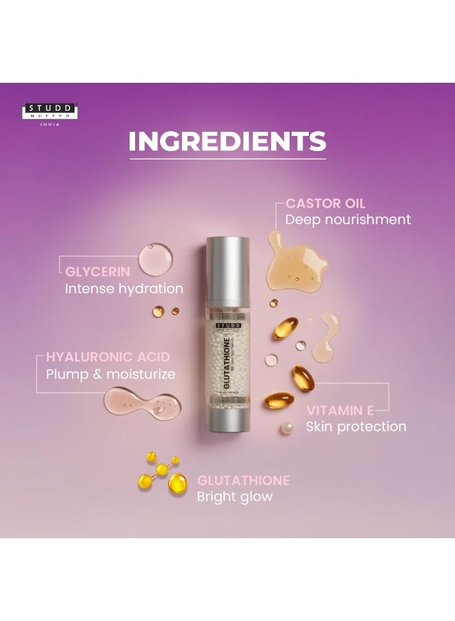 Studd Muffyn Glutathione 3D Glow Face Serum with Hyaluronic Acid & Vitamin E | Anti Aging Serum for Glow, Smooth Skin & Even Tone | Lightweight Daily Face Serum for Women & Men - Image 5