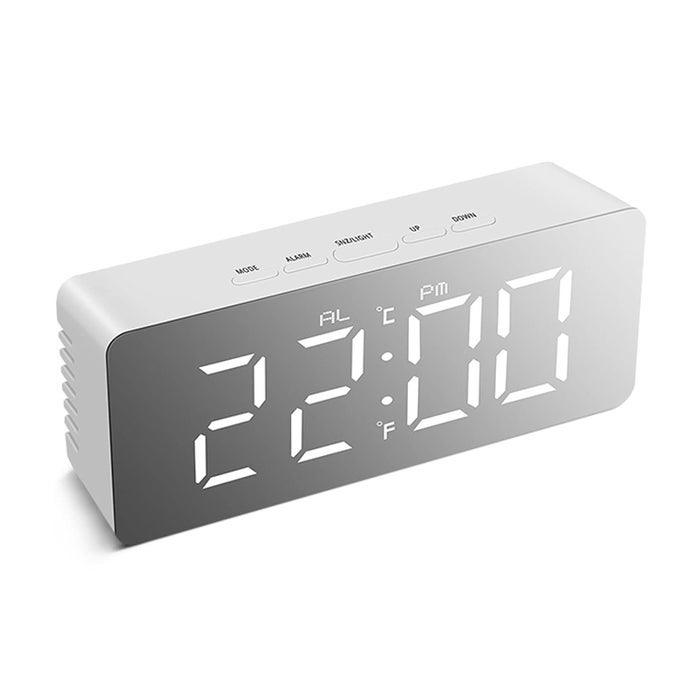 DIGITAL ALARM CLOCK LARGE MIRROR SURFACE LED CLOCK WITH DUAL USB CHARGER PORT AUTOCUSTOM BRIGHTNESSEASY SNOOZE FUNCTION ALARM CLOCK FOR KIDS BEDROOM