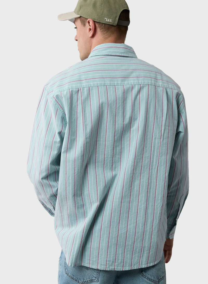 امريكان ايجل Striped Button Down Shirt