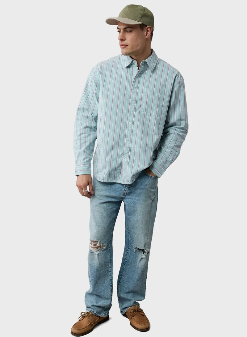 امريكان ايجل Striped Button Down Shirt