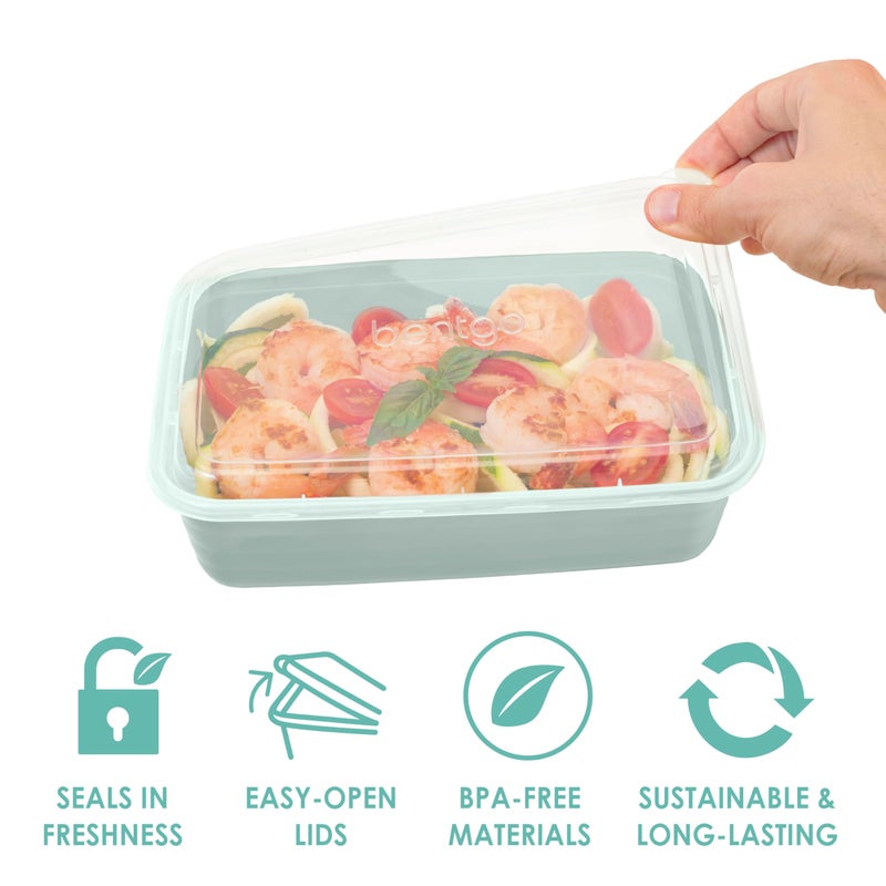 Bentgo 20-Piece Lightweight, Durable, Reusable BPA-Free 1-Compartment Containers - Microwave, Freezer, Dishwasher Safe - Mint - Image 4