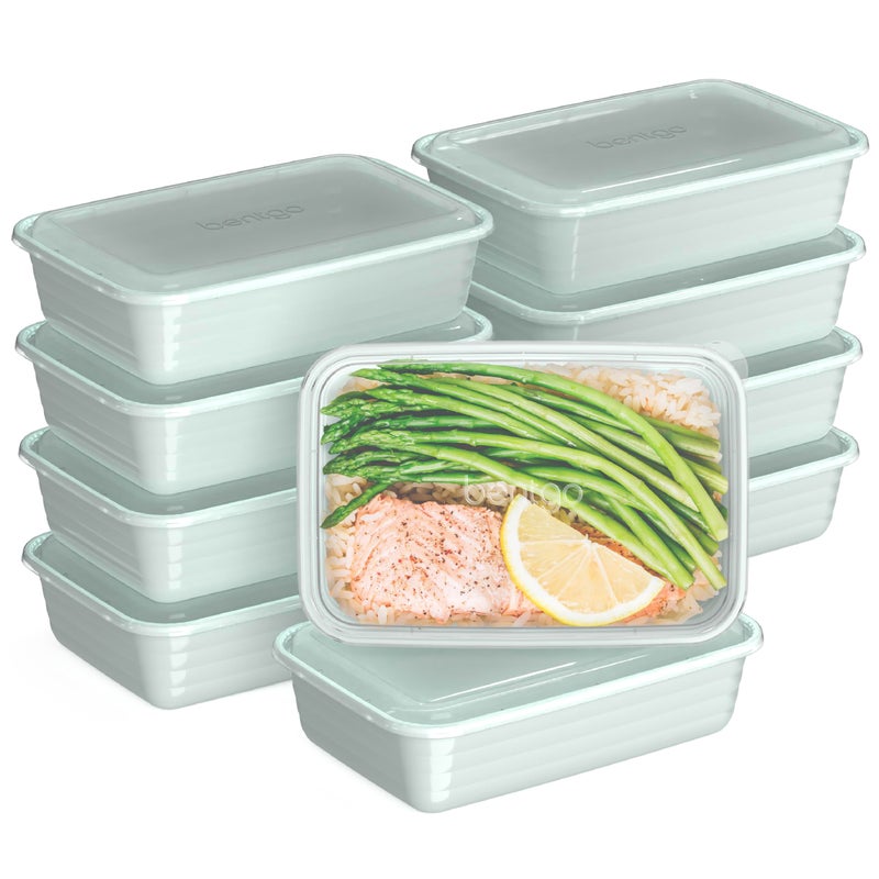 Bentgo 20-Piece Lightweight, Durable, Reusable BPA-Free 1-Compartment Containers - Microwave, Freezer, Dishwasher Safe - Mint - Image 1