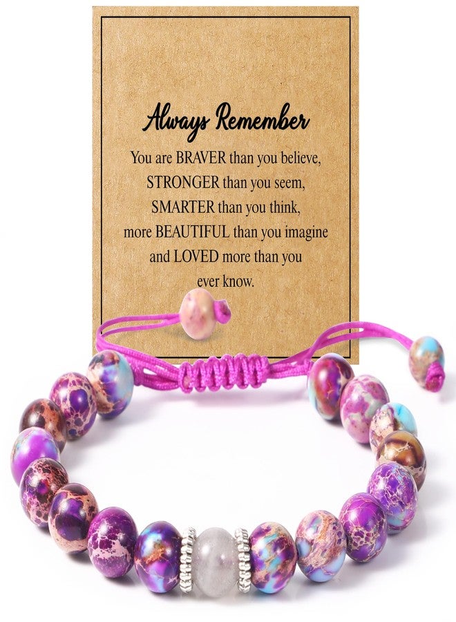 Lamyba Christmas Gifts for Teen Girls Stocking Stuffers Teens Natural Stone Adjustable Bracelets Thanksgiving Valentine Birthday - Image 1