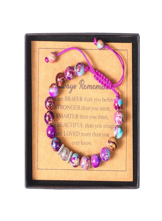 Lamyba Christmas Gifts for Teen Girls Stocking Stuffers Teens Natural Stone Adjustable Bracelets Thanksgiving Valentine Birthday - Image 4
