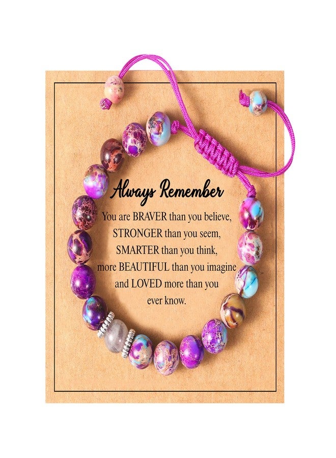 Lamyba Christmas Gifts for Teen Girls Stocking Stuffers Teens Natural Stone Adjustable Bracelets Thanksgiving Valentine Birthday - Image 3