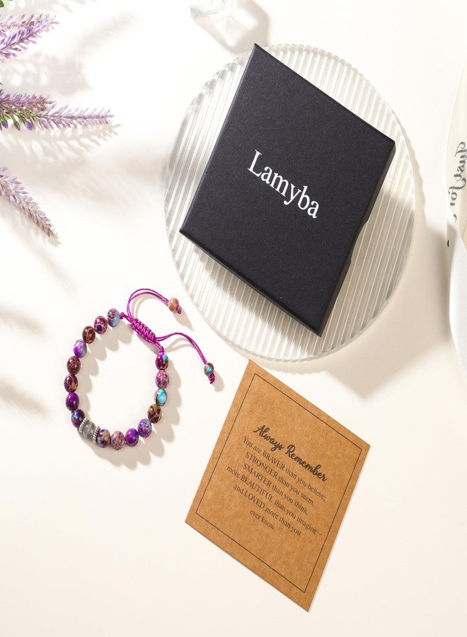 Lamyba Christmas Gifts for Teen Girls Stocking Stuffers Teens Natural Stone Adjustable Bracelets Thanksgiving Valentine Birthday - Image 5