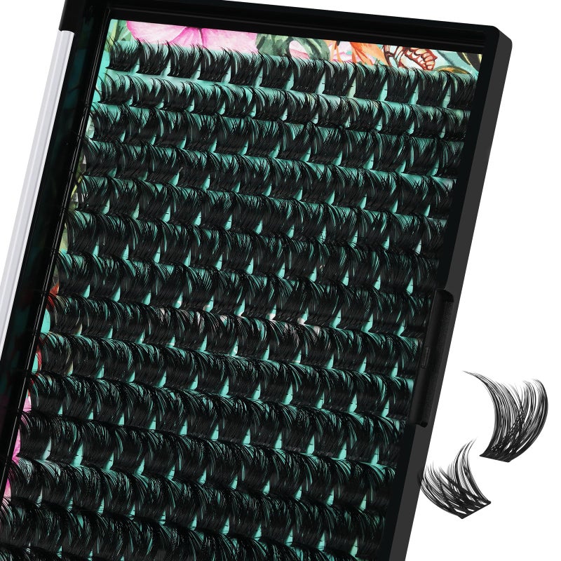 AMZGIRL LASH Lash Clusters Wet Look 168Pcs Eyelash Cluster Ultra-Thin Lash Band Eyelashes Extensions Spiky Anime Wide Span Lashes(Tulip,D-Mix10-18mm) - Image 1