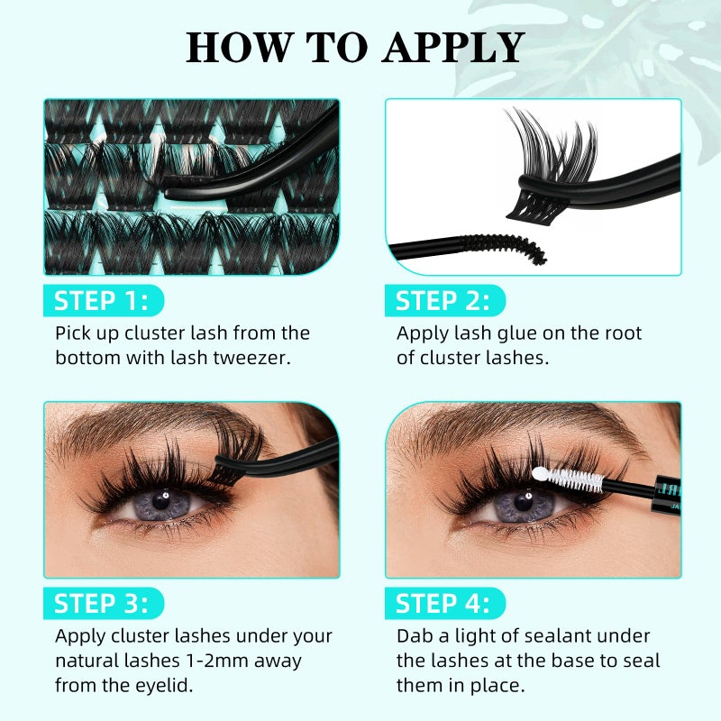 AMZGIRL LASH Lash Clusters Wet Look 168Pcs Eyelash Cluster Ultra-Thin Lash Band Eyelashes Extensions Spiky Anime Wide Span Lashes(Tulip,D-Mix10-18mm) - Image 5