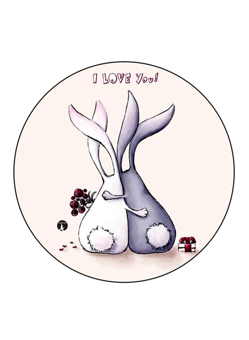 Rabbits Printed Mouse Pad Multicolour