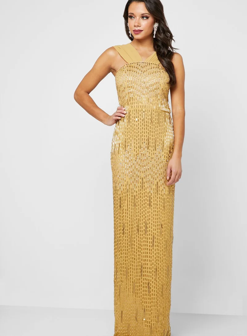 Virgos Lounge Cornelia Sequin Detail Maxi Dress