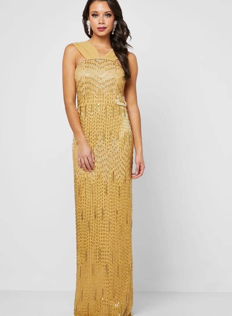 Virgos Lounge Cornelia Sequin Detail Maxi Dress