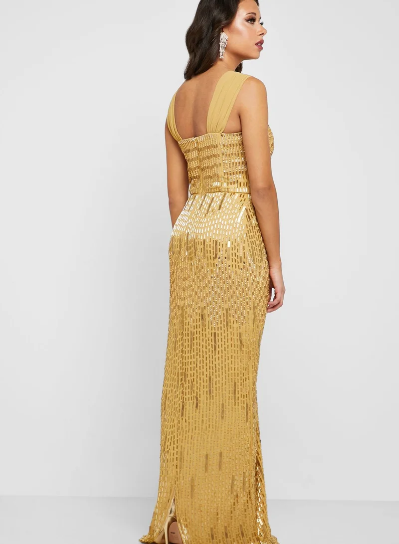 Virgos Lounge Cornelia Sequin Detail Maxi Dress