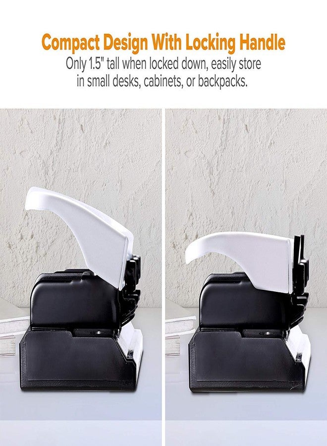 Bostitch Office Premium 3 Hole Punch, 12 Sheet Capacity, Metal, Rubber Base, Easy-Clean Tray, White (KT-HP12-WHITE) - Image 5